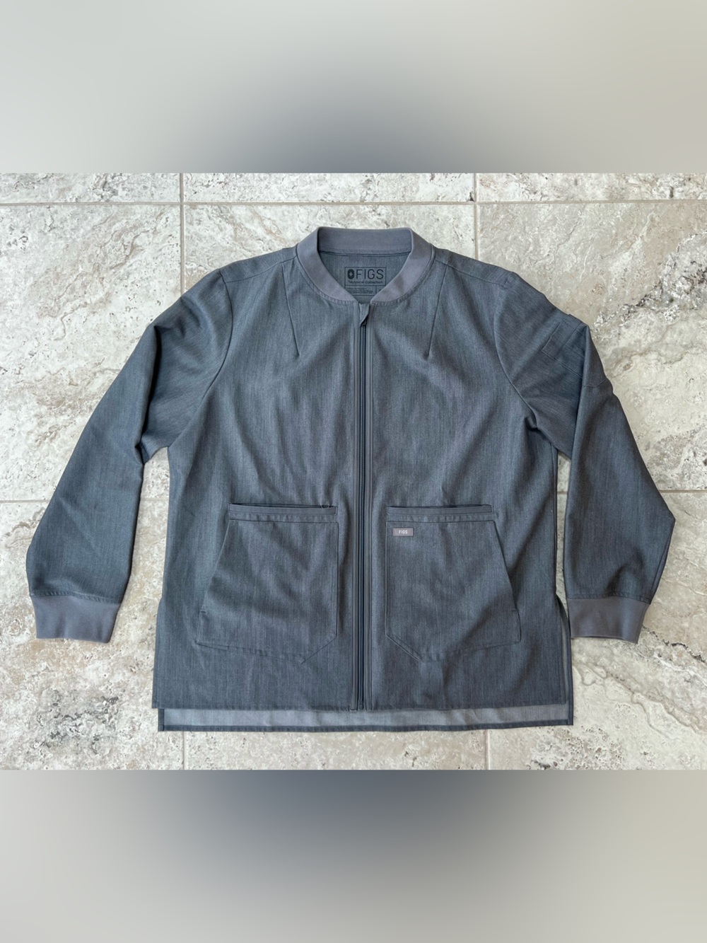 Figs Women's Gray Zip-Front Jacket